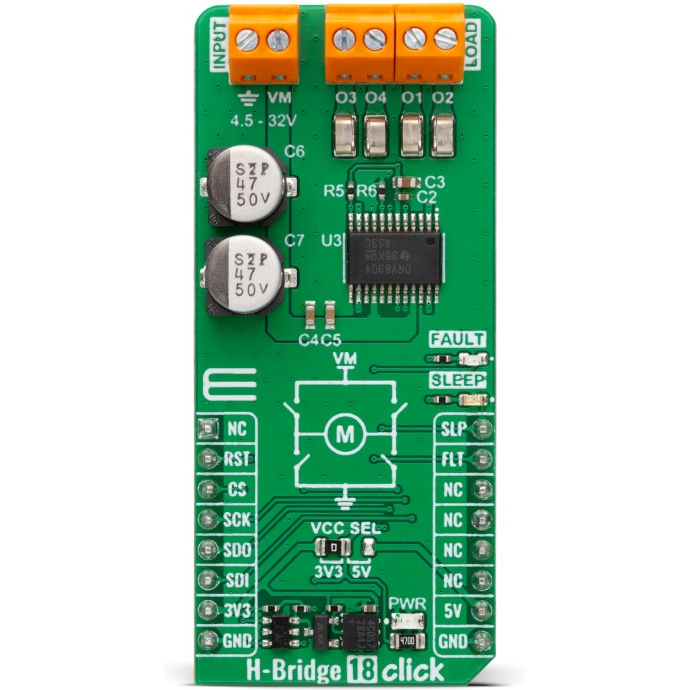 MikroElektronika-MIKROE-6508 Kit e schede di sviluppo gestione della potenza DRV8904-Q1 Motion Motor Control Click Board