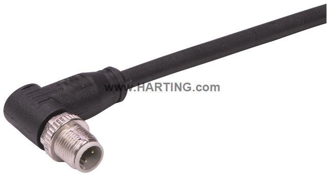 HARTING-09488000011090 null Cable Assembly Circular 9m 22AWG M12 Circular 4 Right Angle