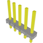 Conn Unshrouded Header HDR 5 POS 2.54mm Solder ST Top Entry Thru-Hole Bulk