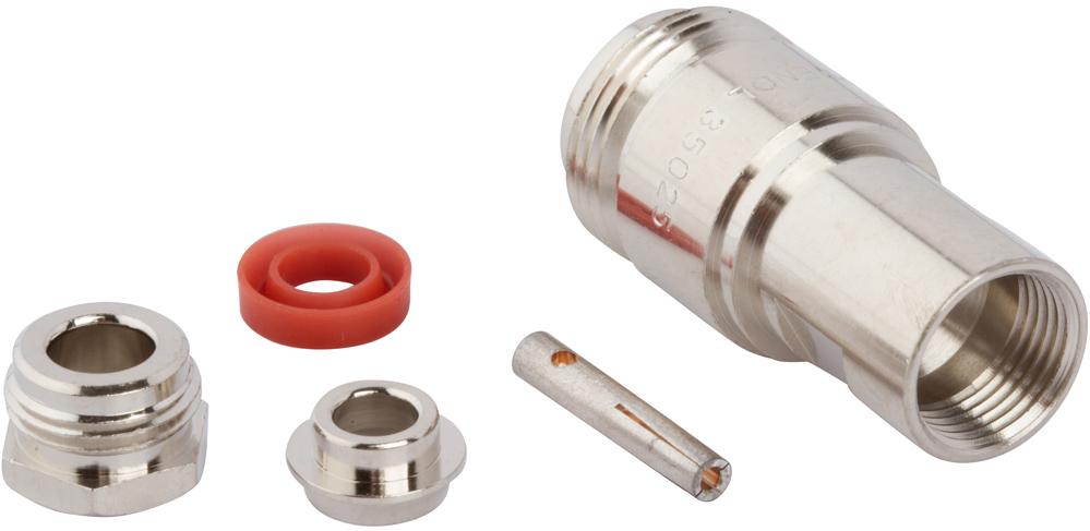 Amphenol RF-000-35025 RF-Steckverbinder Conn Type N 0Hz to 11GHz 50Ohm Clamp ST Cable Mount F Silver