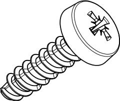 Amphenol-52500014-734 Screws Screw Sheet Metal Cheese-HD Pozidriv M2.9 X 1.06-THD 7.8mm-LG Carbon Steel Black Coating