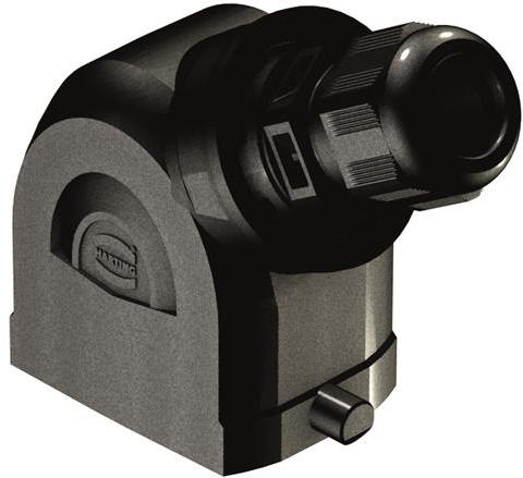 HARTING Technology Group-19431060546 Backshells Hood 90° 6/B Shell Size Glass Fibre Reinforced Polyamide Self Lock