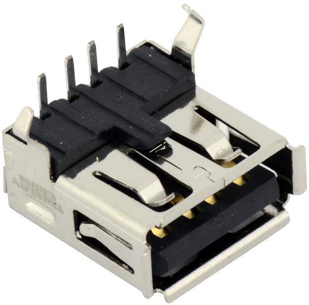 Tensility International-54-00001 Connector USB Conn USB Type A RCP 4 POS 2mm/2.5mm Solder RA Thru-Hole 4 Terminal 1 Port
