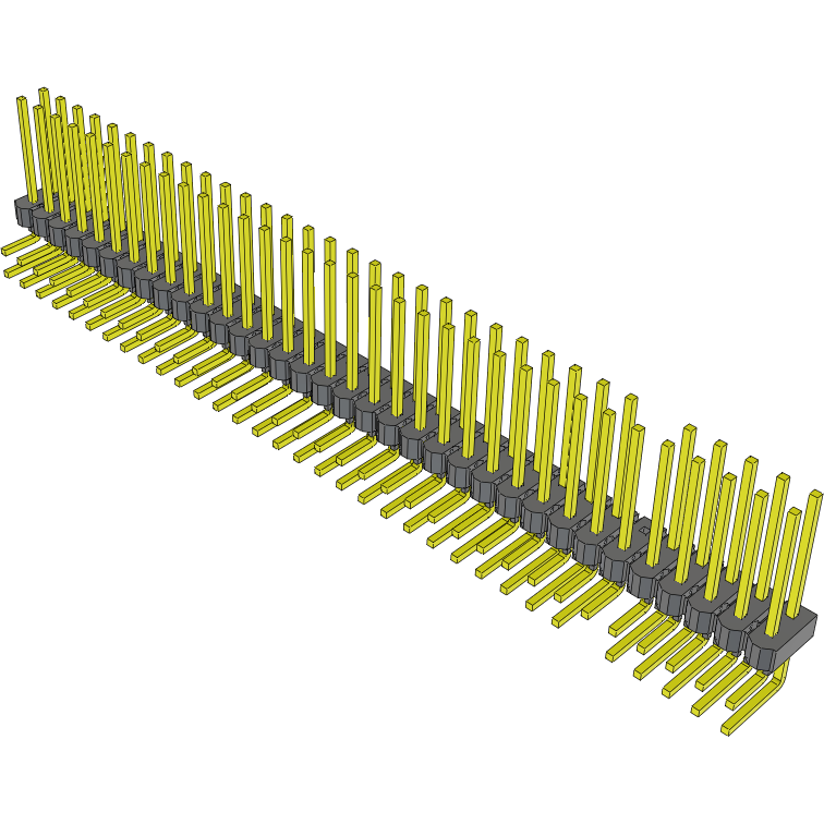 Samtec-MTSW-134-09-S-D-430-RA-058 Cabezales del conector y receptáculos PCB Conn Unshrouded Header HDR 68 POS 2.54mm Solder RA Side Entry Thru-Hole Bulk