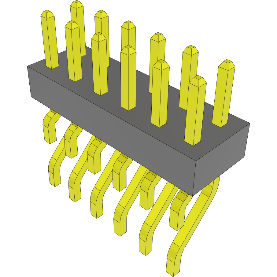 Samtec-MMT-106-01-L-DH-TR Piastre connettori e prese PCB Conn Unshrouded Header HDR 12 POS 2mm Solder RA Side Entry SMD T/R