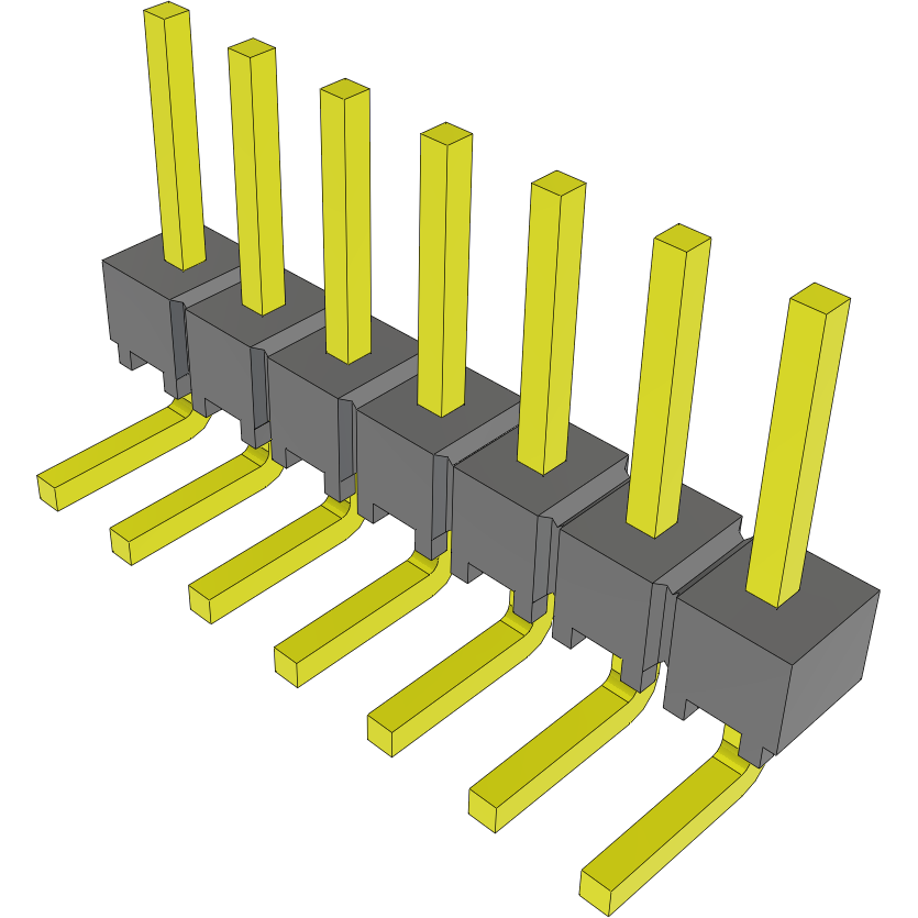 Samtec-MTSW-107-08-S-S-225-NA Connector Headers and PCB Receptacles Conn Unshrouded Header HDR 7 POS 2.54mm Solder RA Side Entry Thru-Hole Bulk