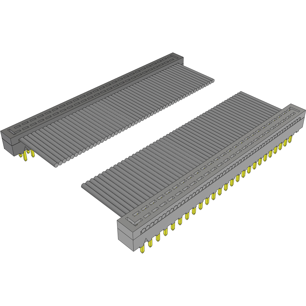 Samtec-TCMD-25-D-04.00-01 Flachband Kabelbaugruppen Cable Assembly 0.101m 28AWG 1mm 50 to 50 POS IDC Connector to IDC Connector M-M TIGER EYE™ Clamshell