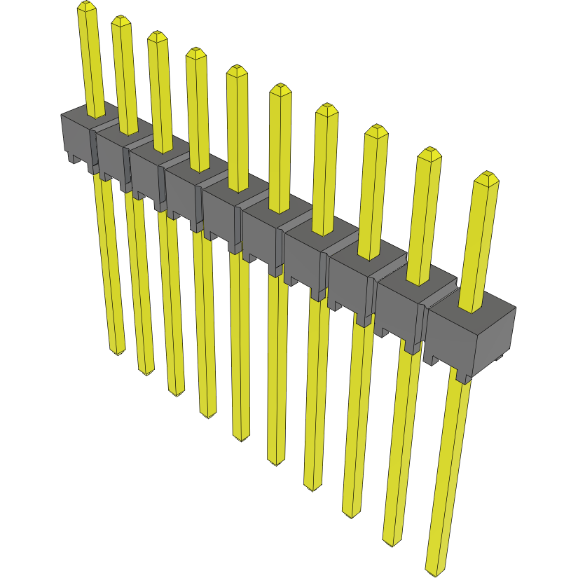 Samtec-HTSW-110-10-G-S 连接器插头及 PCB 插座 Conn Unshrouded Header HDR 10 POS 2.54mm Solder ST Top Entry Thru-Hole Bulk