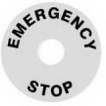 Apem Components-A02YL1 Accesorios del interruptor Labels Emergency Stop Label Yellow