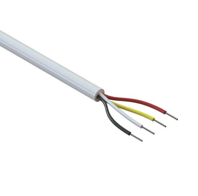 Tensility International-30-00393 Câble multiconducteur Multi-Conductor Cable Polyvinyl Chloride 4Conductors 26AWG 4.45mm 300V White Polyvinyl Chloride