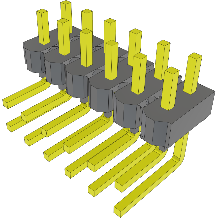 Samtec-MTSW-106-07-G-D-110-RA Steckverbinderleisten und Leiterplattenbuchsen Conn Unshrouded Header HDR 12 POS 2.54mm Solder RA Side Entry Thru-Hole Bulk