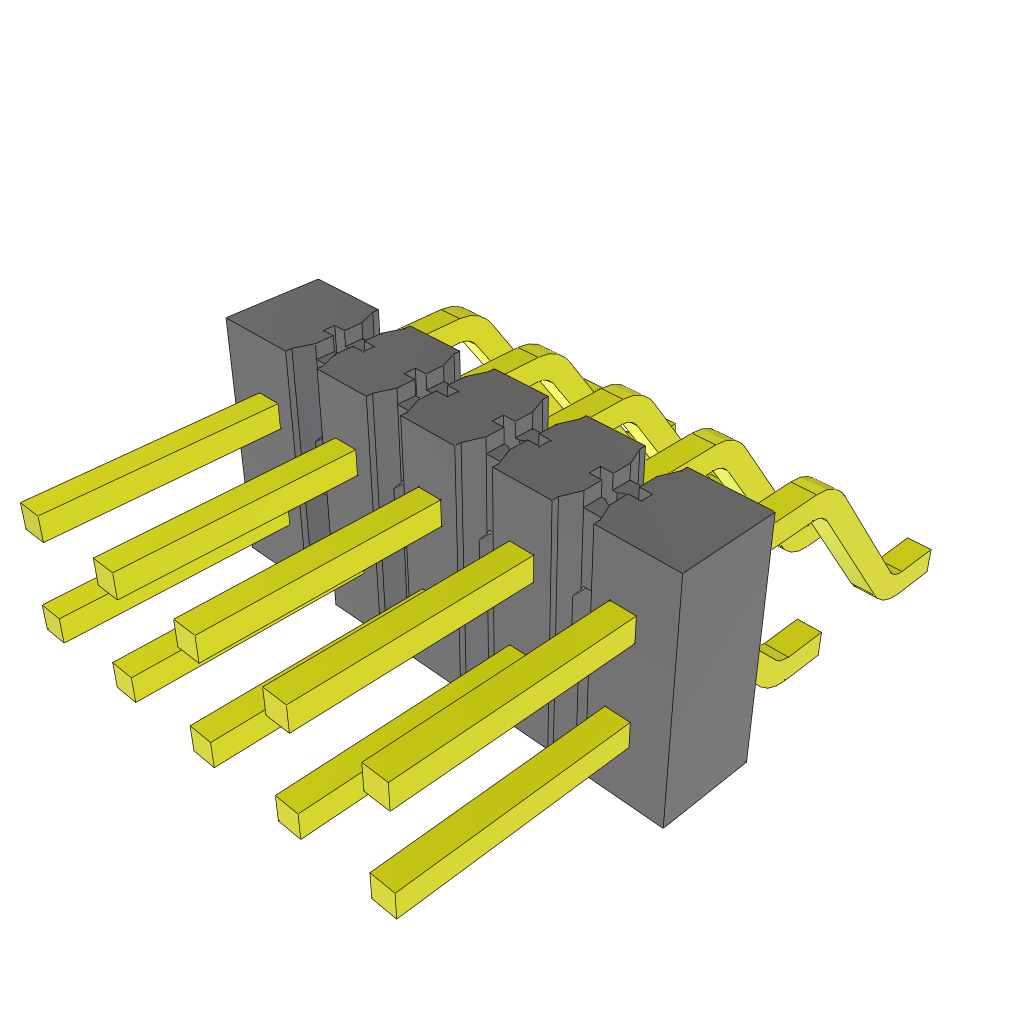 Samtec-TSM-105-01-L-DH Piastre connettori e prese PCB Conn Unshrouded Header HDR 10 POS 2.54mm Solder RA Side Entry SMD Tube