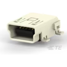 TE Connectivity-1734035-4 Connector USB Conn Mini USB 2.0 Type B RCP 5 POS 0.8mm Solder RA SMD 5 Terminal 1 Port T/R