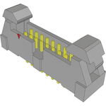 Conn Ejector Header HDR 16 POS 2mm Solder ST Top Entry Thru-Hole Tube