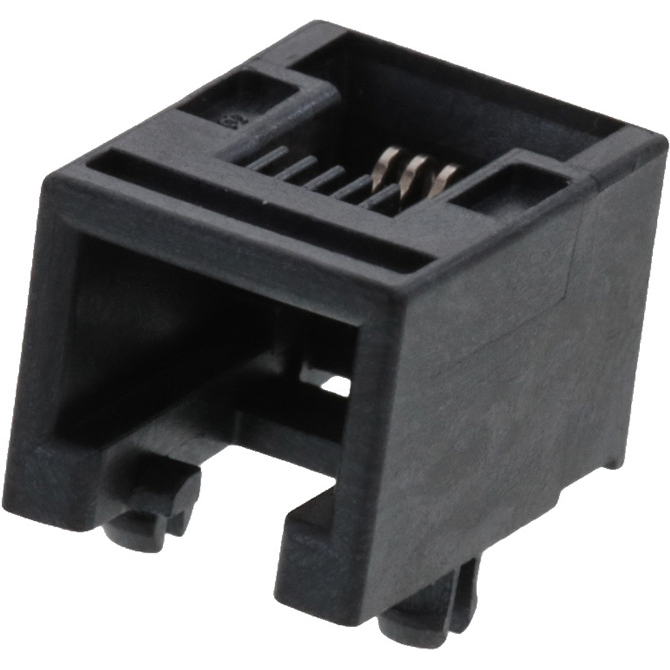 Molex-0955016649 Raccordement téléphone et télécom Conn RJ-11 RCP 6 POS 1.27mm Solder RA SMD 4 Terminal 1 Port Cat 3 Tube