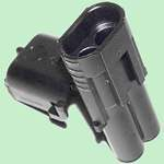 Conn Housing M 2 POS Crimp Cable Mount Black