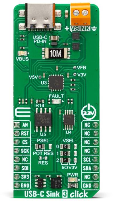 MikroElektronika-MIKROE-5791 Kit e schede di sviluppo gestione della potenza AP33771 PWM and Resonant Controller Click Board