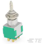 TE Connectivity-MPA206R Druckknopfschalter Switch Push Button ON (ON) DPDT Round Plunger 6A 250VAC Momentary Panel Mount Wire Lug Bulk