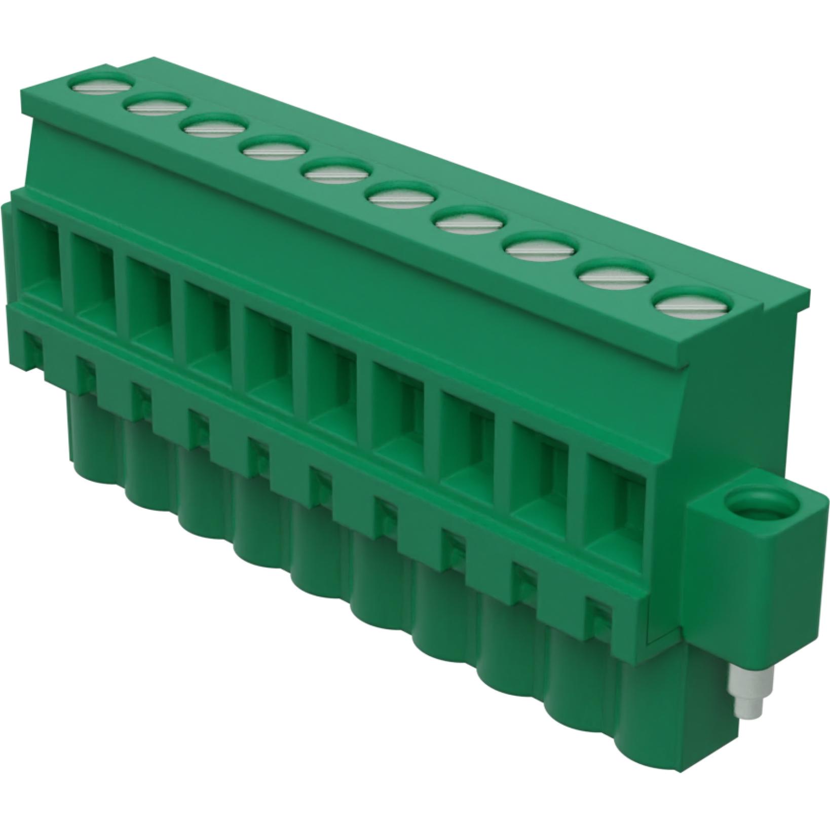 Molex-395377010 Steckverbinder, Klemmenblöcke Conn Eurostyle Block F 10 POS 5.08mm Screw ST Cable Mount 18A/Contact Eurostyle™