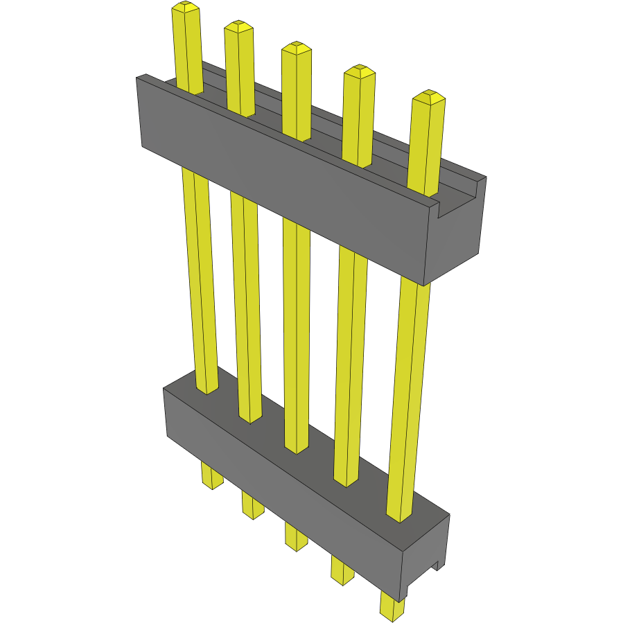 Samtec-DW-05-10-T-S-620 Connector Headers and PCB Receptacles Conn Board Stacker HDR 5 POS 2.54mm Solder ST Top Entry Thru-Hole Bulk