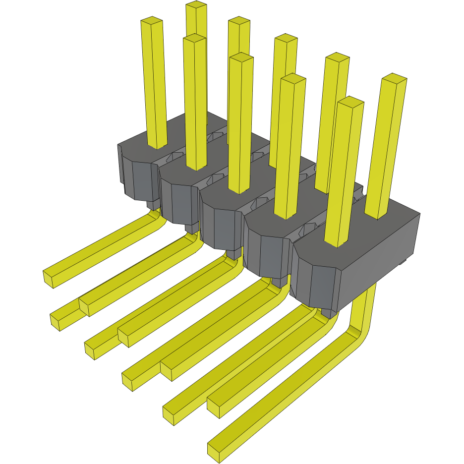 Samtec-MTSW-105-22-L-D-231-RA Connector Headers and PCB Receptacles Conn Unshrouded Header HDR 10 POS 2.54mm Solder RA Side Entry Thru-Hole Bulk
