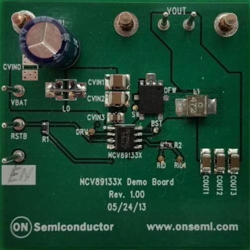 onsemi-NCV891330PD50GEVB 电源管理开发电路板和套件 3-A 2-Mhz Low-Iq Dual-Mode Step-Down Regulator Evaluation Board