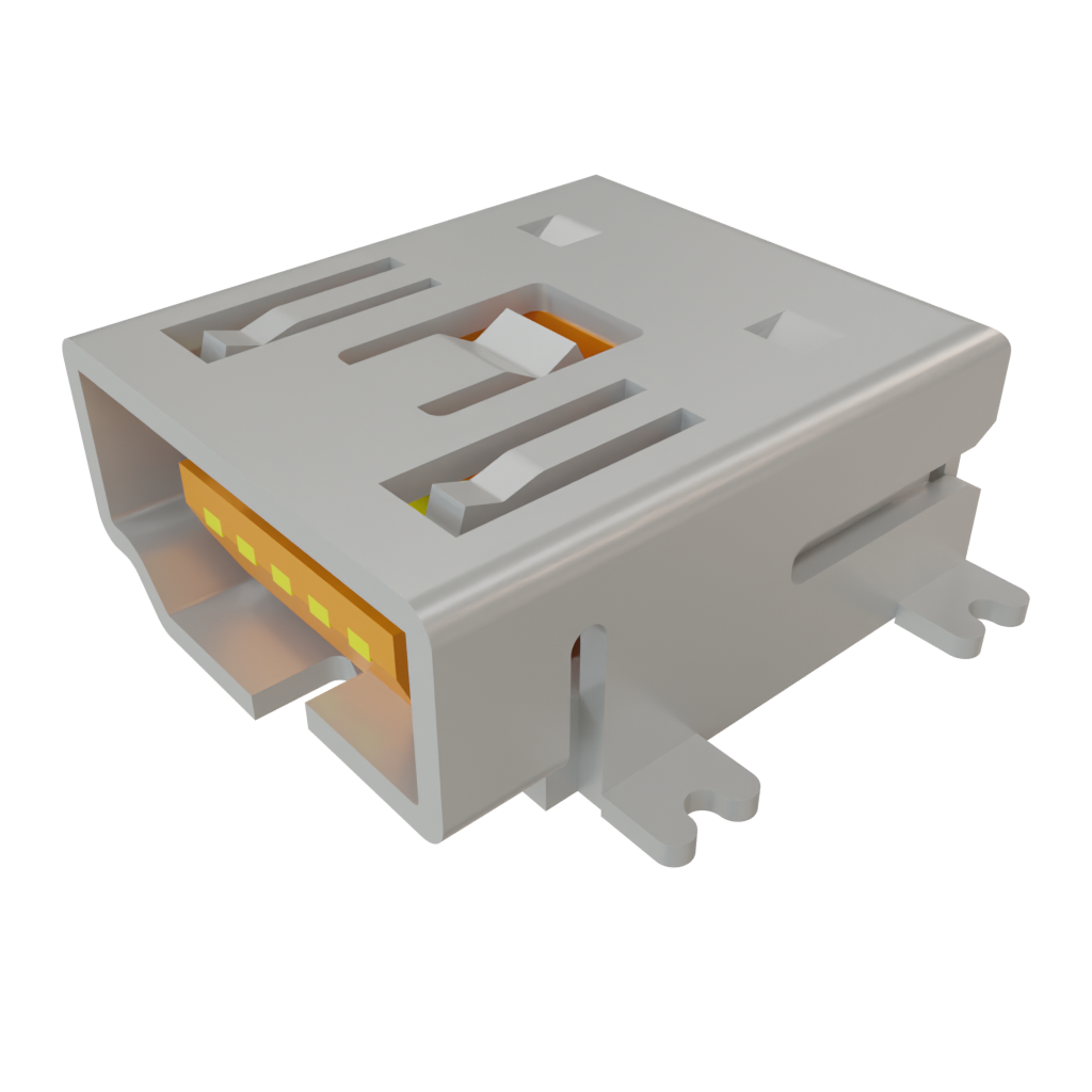 Samtec-MUSBR-05-F-O-A-SM-A Connector USB Conn Mini USB Type A RCP 5 POS Solder ST SMD 5 Terminal 1 Port Tray