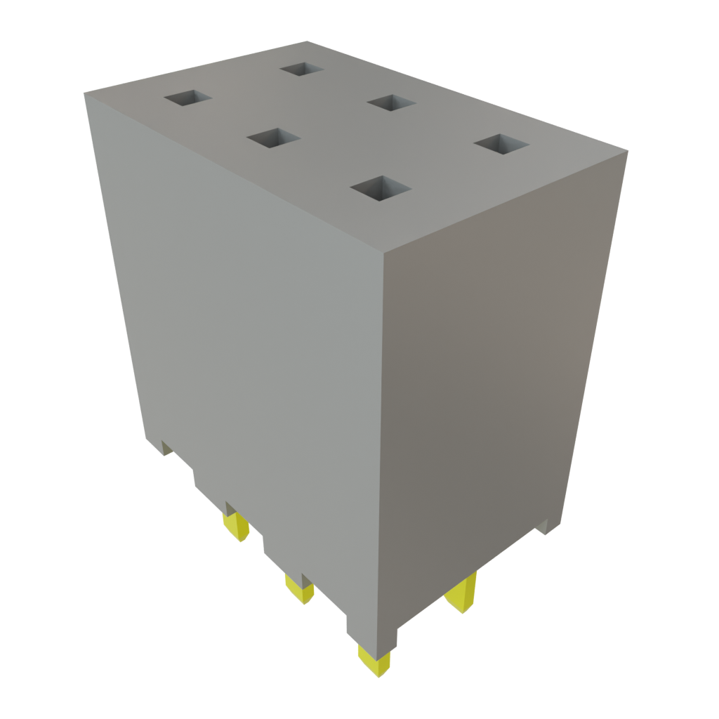 Samtec-SQW-103-01-L-D Cabezales del conector y receptáculos PCB Conn Socket Strip SKT 6 POS 2mm Solder ST Top Entry Thru-Hole Bulk