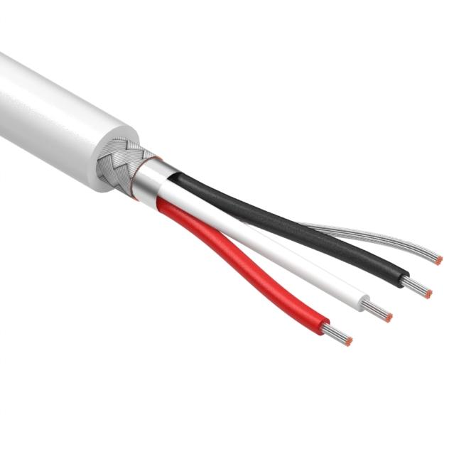 Tensility International-30-01020 多芯电缆 Multi-Conductor Cable Foil/Braid Polyvinyl Chloride 3Conductors 24AWG 5.2mm 300V White Polyvinyl Chloride