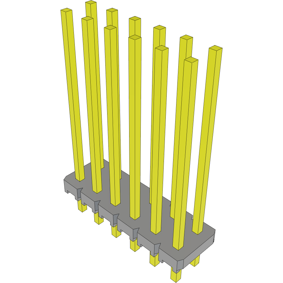 Samtec-MTLW-106-10-G-D-670 Steckverbinderleisten und Leiterplattenbuchsen Conn Unshrouded Header HDR 12 POS 2.54mm Solder ST Top Entry Thru-Hole Bulk