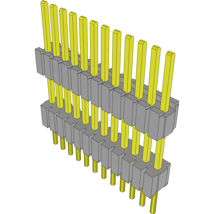 Samtec-DWM-12-57-G-S-355 Connector Headers and PCB Receptacles Conn Board Stacker HDR 12 POS 1.27mm Solder ST Thru-Hole Tube