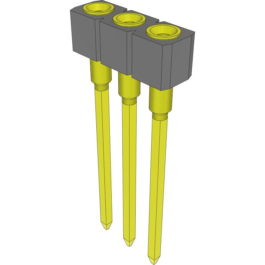 Samtec-SS-103-TT-1B Piastre connettori e prese PCB Conn Socket Strip SKT 3 POS 2.54mm Solder ST Top Entry Thru-Hole Bulk