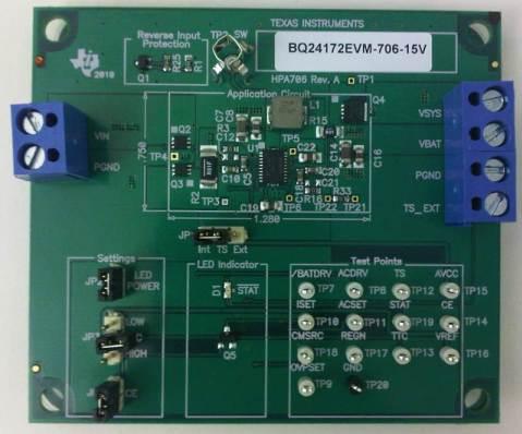 Texas Instruments-BQ24172EVM-706-15V Energiemanagement, Entwicklungsplatinen und -kits BQ24172 Battery Management Evaluation Board