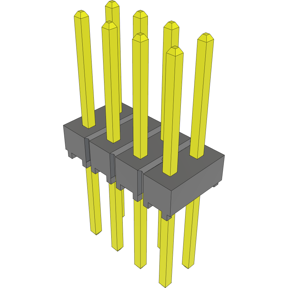 Samtec-TSW-104-16-G-D 连接器插头及 PCB 插座 Conn Unshrouded Header HDR 8 POS 2.54mm Solder ST Top Entry Thru-Hole Bulk