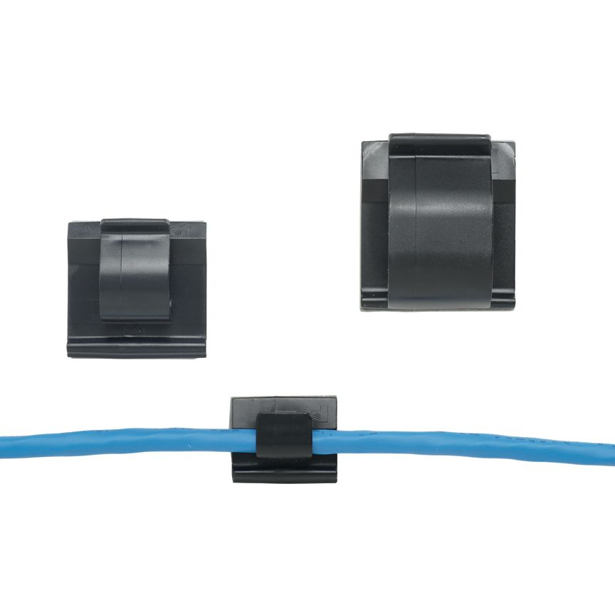 Panduit-ACC38-AT-C0 null Cable Management, Backed Cord Clip Nylon 6/6 Black Adhesive 9.7mm