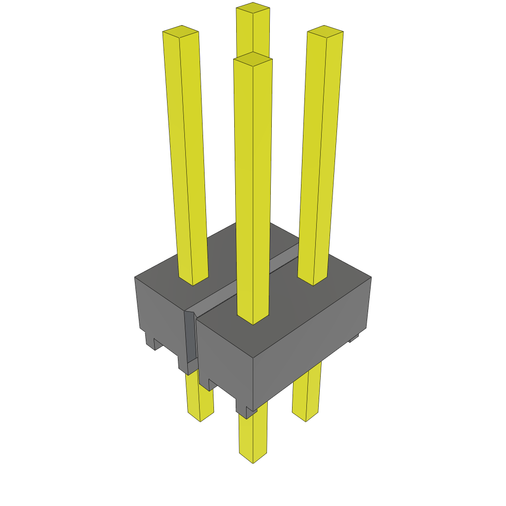 Samtec-MTSW-102-08-T-D-300 Cabezales del conector y receptáculos PCB Conn Unshrouded Header HDR 4 POS 2.54mm Solder ST Top Entry Thru-Hole Bulk
