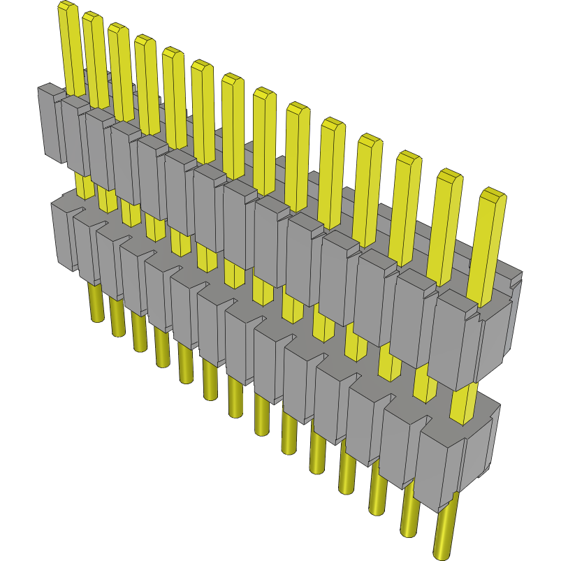 Samtec-DWM-14-53-G-S-278 Piastre connettori e prese PCB Conn Board Stacker HDR 14 POS 1.27mm Solder ST Thru-Hole Tube
