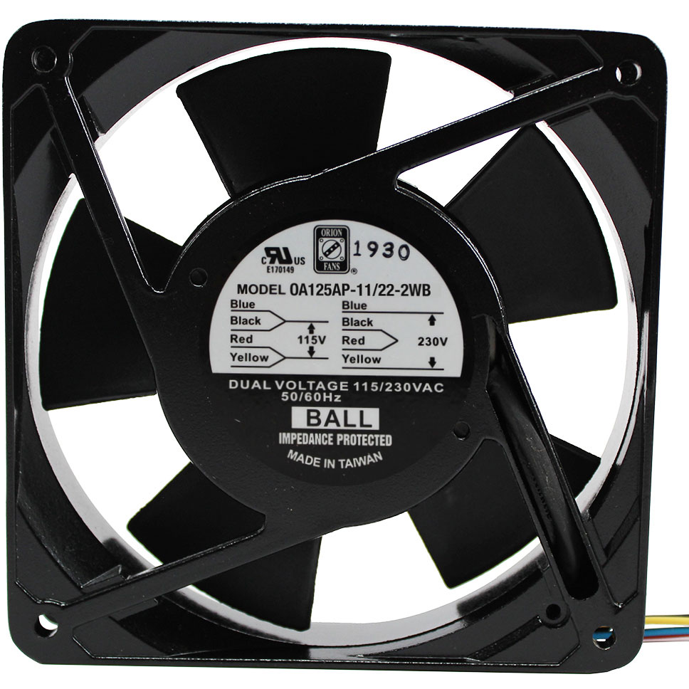ORION FANS-OA125AP-11/22-2WB Blowers and Fans AC Fan Axial Ball Bearing 115V/230V 80V to 260V 60CFM 27dB 119.5 X 119.5 X 26.2mm Middle Speed