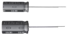 Nichicon-JUAT1405MPD Condensateur électrique double couche - Supercondos Cap Supercap 4F 2.7V 20% ( 10 X 20mm ) Radial Aluminum Cylindrical Can 5mm 0.15 Ohm 2000h 70°C