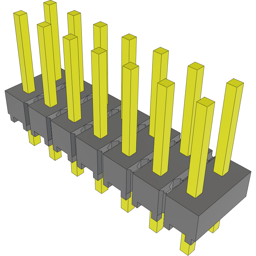 Samtec-MTSW-107-07-G-D-240 Steckverbinderleisten und Leiterplattenbuchsen Conn Unshrouded Header HDR 14 POS 2.54mm Solder ST Top Entry Thru-Hole Bulk