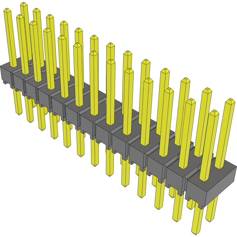 Samtec-TSW-113-25-L-D Connector Headers and PCB Receptacles Conn Unshrouded Header HDR 26 POS 2.54mm Solder ST Top Entry Thru-Hole Bulk