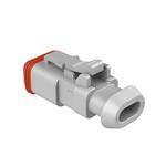 Conn Housing PL 2 POS Crimp ST Cable Mount Gray