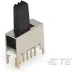TE Connectivity-1825263-1 Interruttore a slitta Switch Slide ON ON DPDT Extended Top Slide 0.3A 125VAC PC Pins Bracket Mount/Through Hole Tray