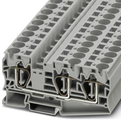 PHOENIX CONTACT-3035328 Blocs de raccordement de terminaux Conn Feed-Through Modular Terminal Block F 3 POS Spring Cage DIN Rail 76A
