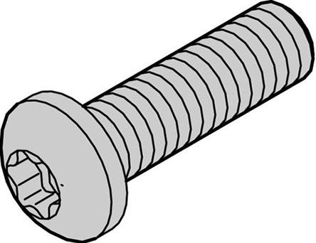 Schroff GmbH-24560130 null Countersunk Screw, Torx (M4 X 14), Steel Zinc Plated