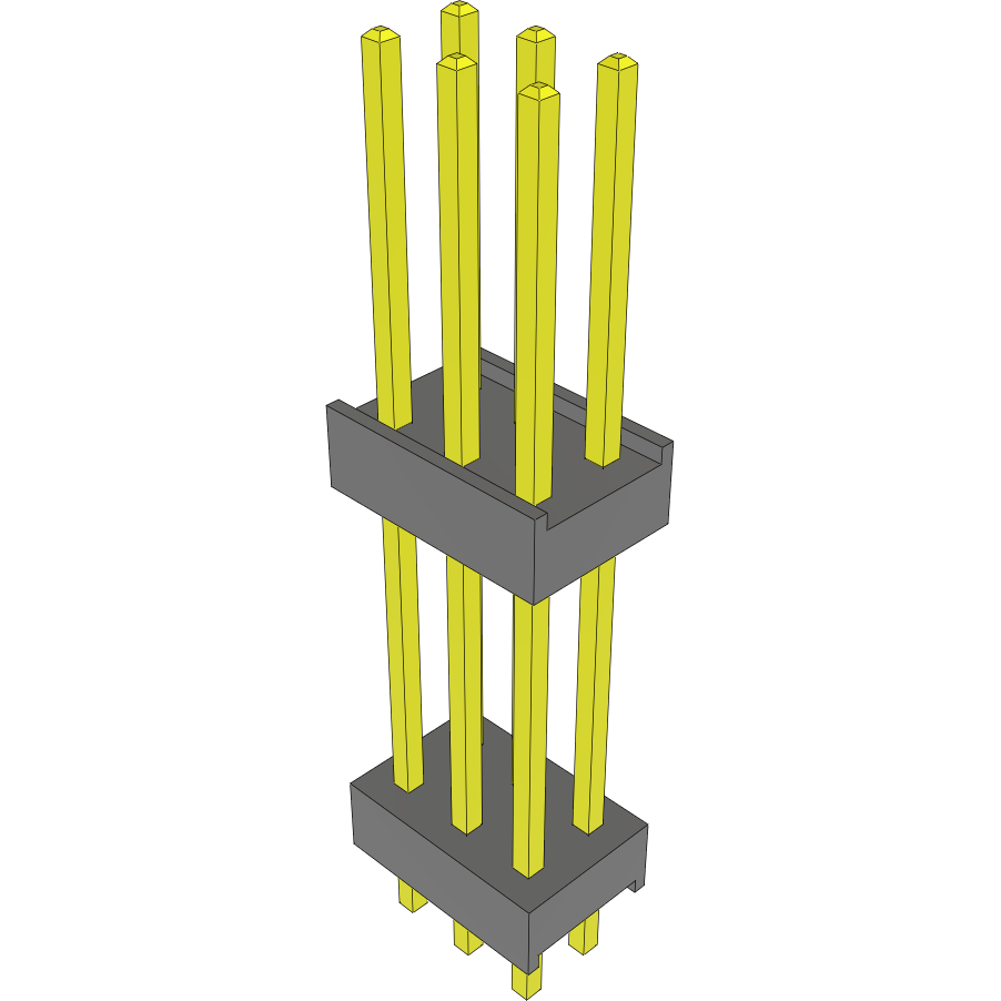 Samtec-DW-03-20-T-D-625 Connector Headers and PCB Receptacles Conn Board Stacker HDR 6 POS 2.54mm Solder ST Top Entry Thru-Hole Bulk