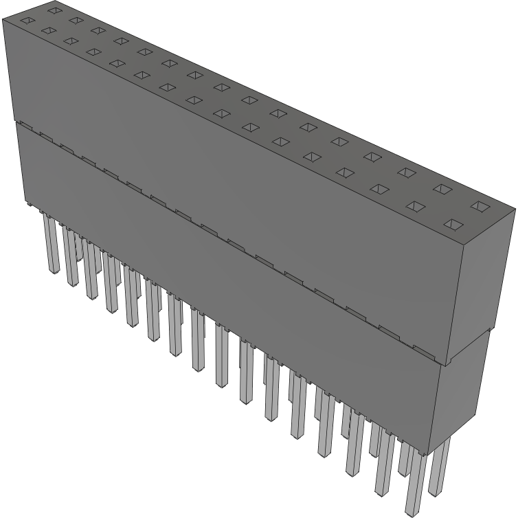 Samtec-ESQ-116-34-T-D Connector Headers and PCB Receptacles Conn Elevated Socket SKT 32 POS 2.54mm Solder ST Top Entry Thru-Hole Tube