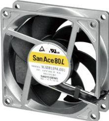 SANYO DENKI-9LG0824M4001 Blowers and Fans DC Fan Axial Ball Bearing 24V 12V to 26.4V 28.3CFM 25dB 80 X 80 X 25.2mm Sensor