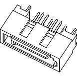 Molex-0678005021 Raccordement SCSI Conn SATA PL 7 POS 1.27mm Solder ST SMD 7 Terminal 1 Port Tray