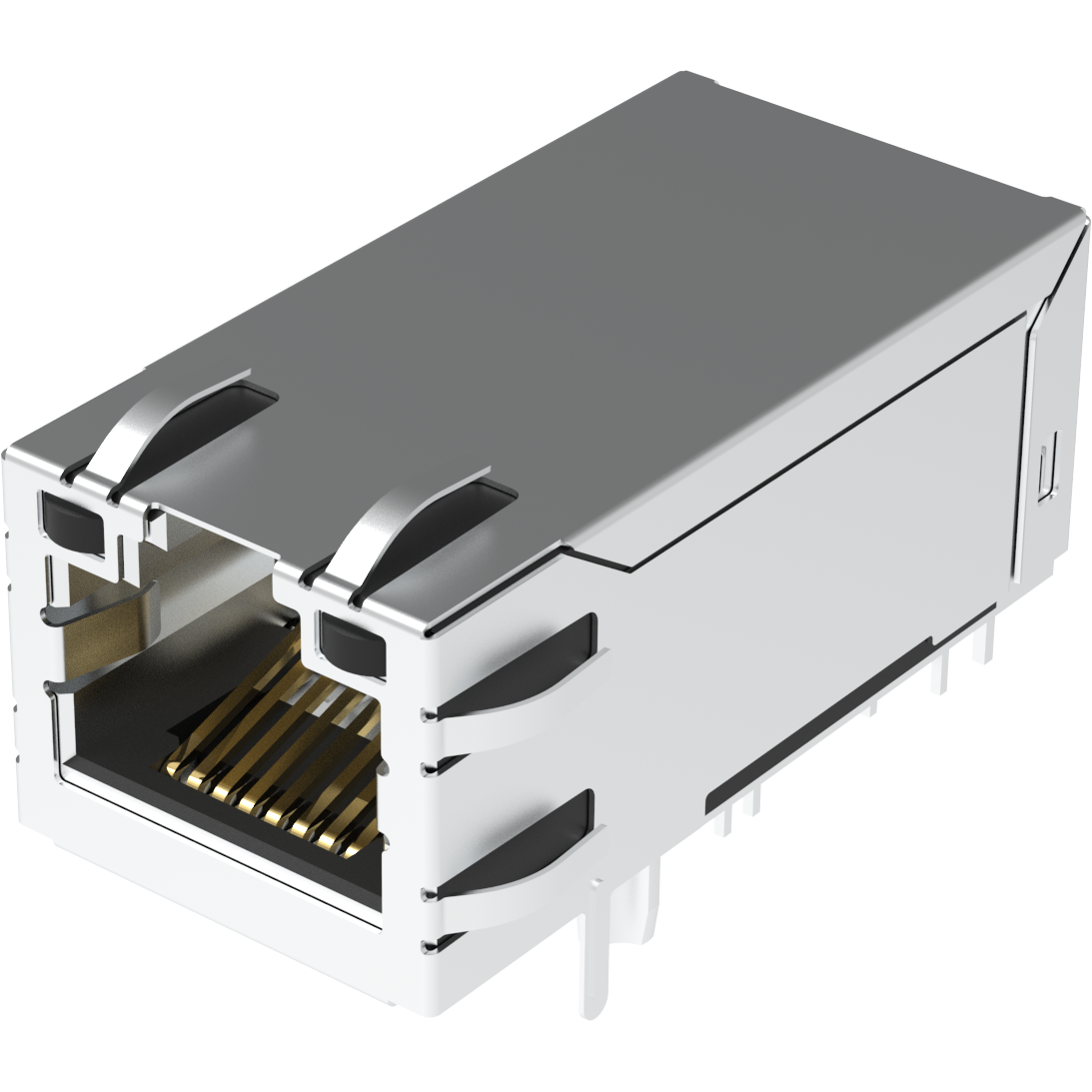 Amphenol-RJMG201T212V5ER Steckverbinder, Telefon und Telekommunikation RJMG201X Series 1000 Base-T POE 90W with LED Option